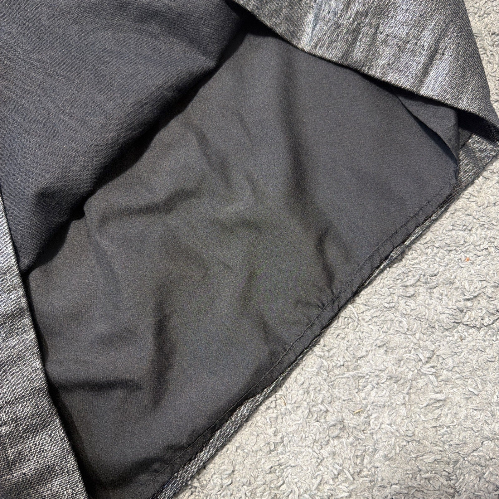 WDNY Dress 6 Black Linen Blend Beaded Metallic Sheath Knee Length Sleeveless NWT
