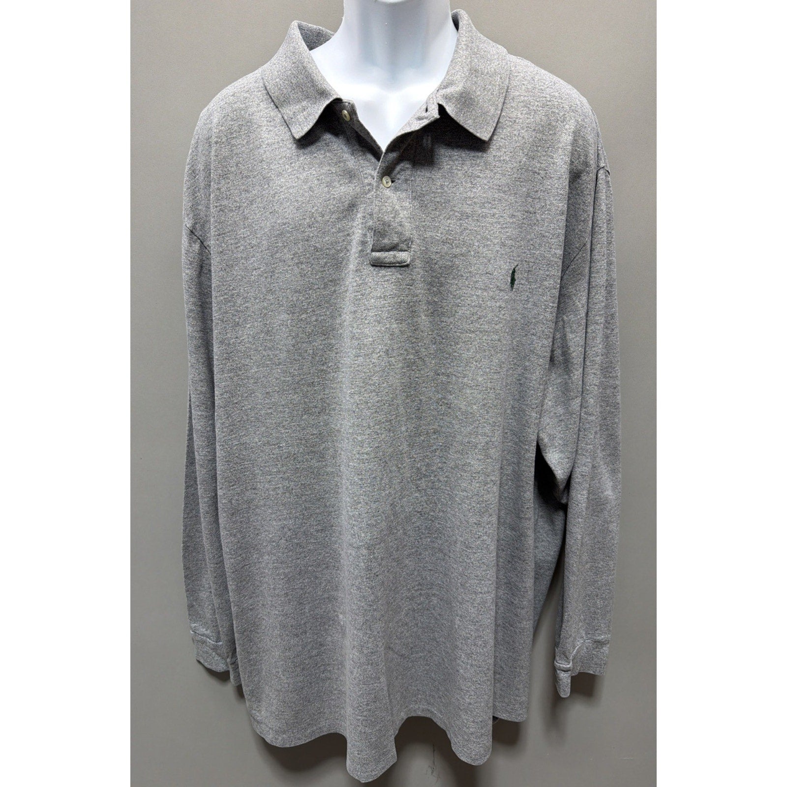 Polo Ralph Lauren Shirt Mens 4XLT Gray Embroidered Logo Casual Preppy Golf