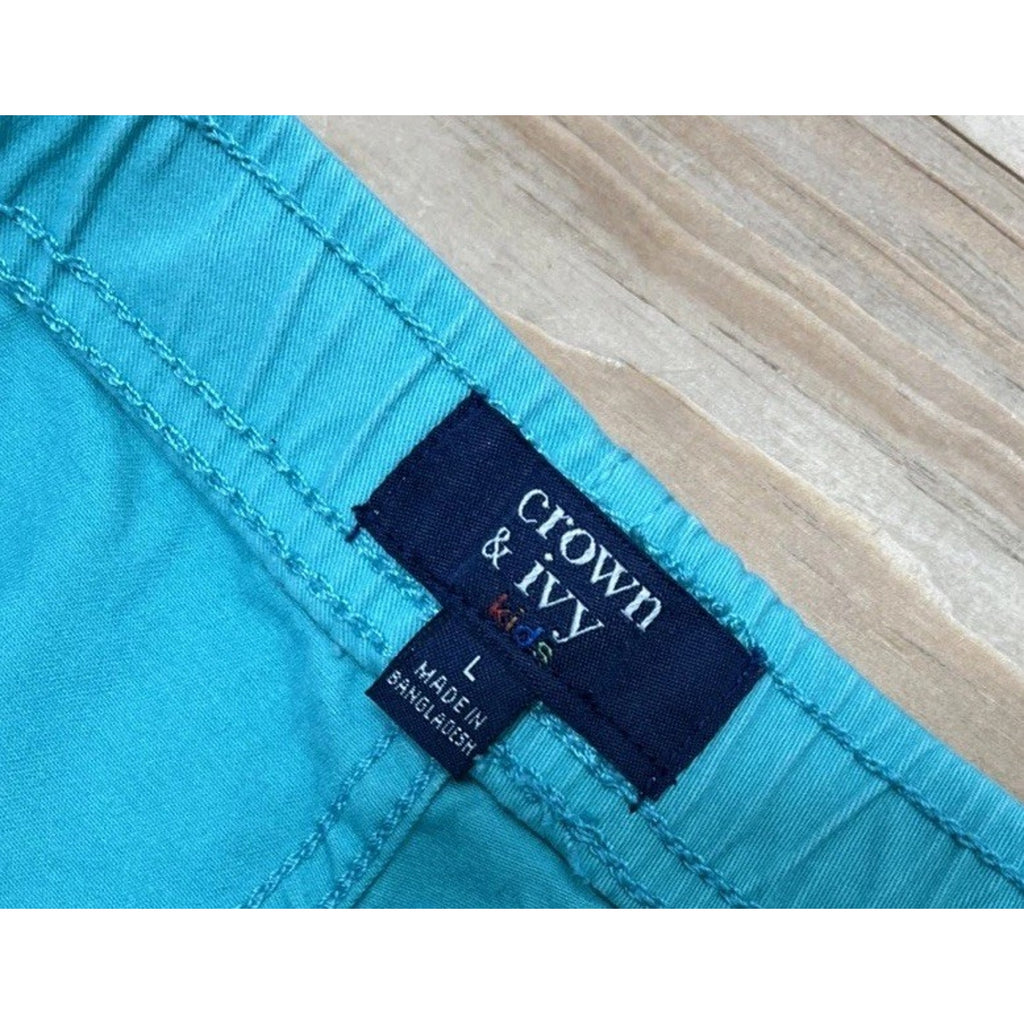 Boys Crown & Ivy Motion Flex Shorts Size L Blue Adjustable Waist