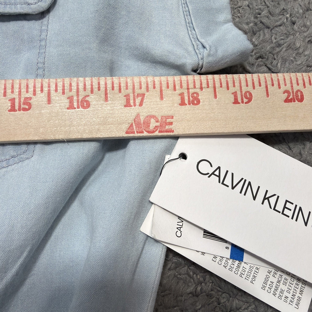 New Calvin Klein Girl's Juniors Chambray Denim Shirt Dress Size XL/16 NWT