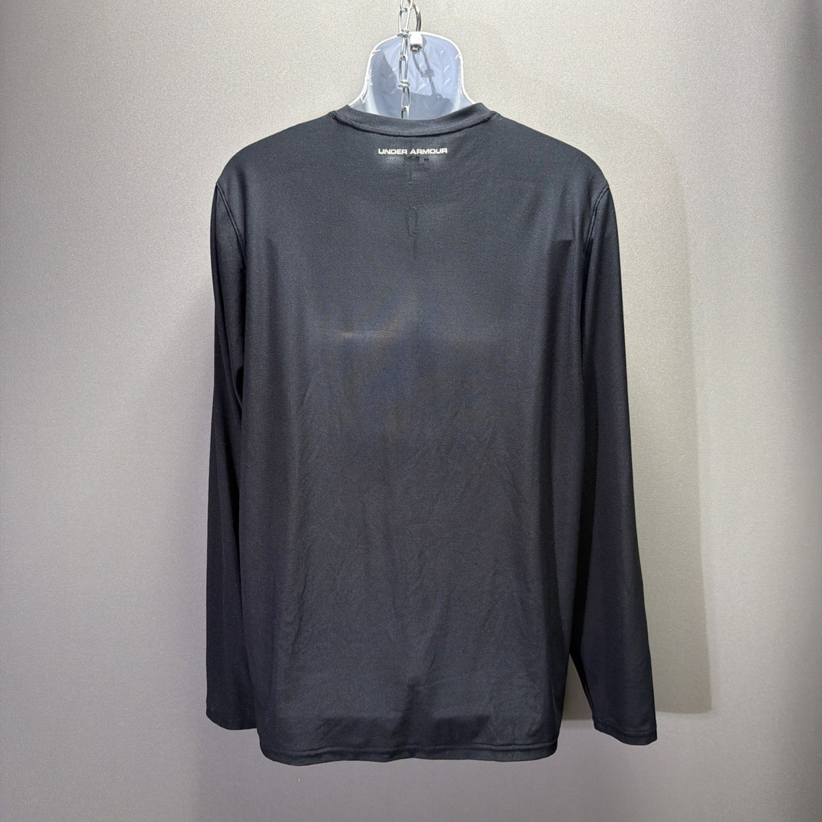 Under Armour Mens L Athletic T Shirt Black Long Sleeve Tee HeatGear Stretch
