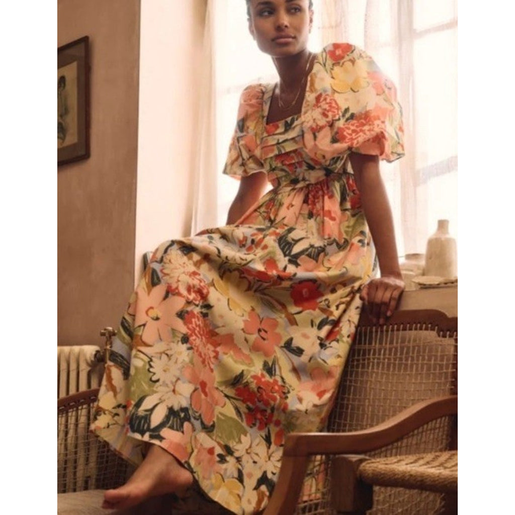 Nobody's Child Nova Mykonos Bloom Midi Dress NWT Size 10 New Organic Cotton