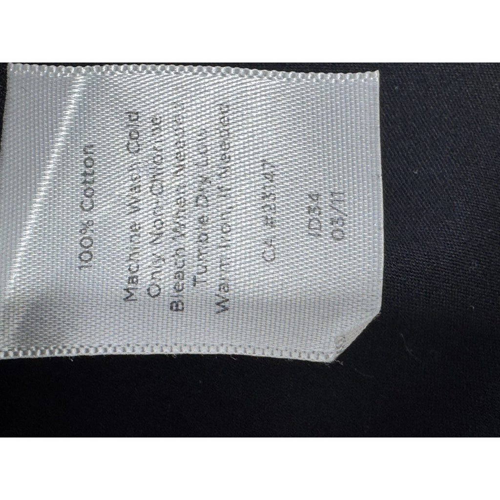 Talbots Top Shirt Black V-Neck Ruffled Front 3/4 Sleeve Elegant Women’s Size 10