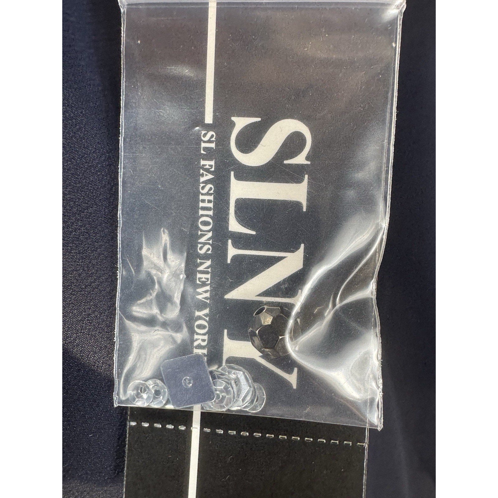 NWT SLNY 16P Deep Navy Sheer Beaded Open Front Duster Jacket Cover Up Petite