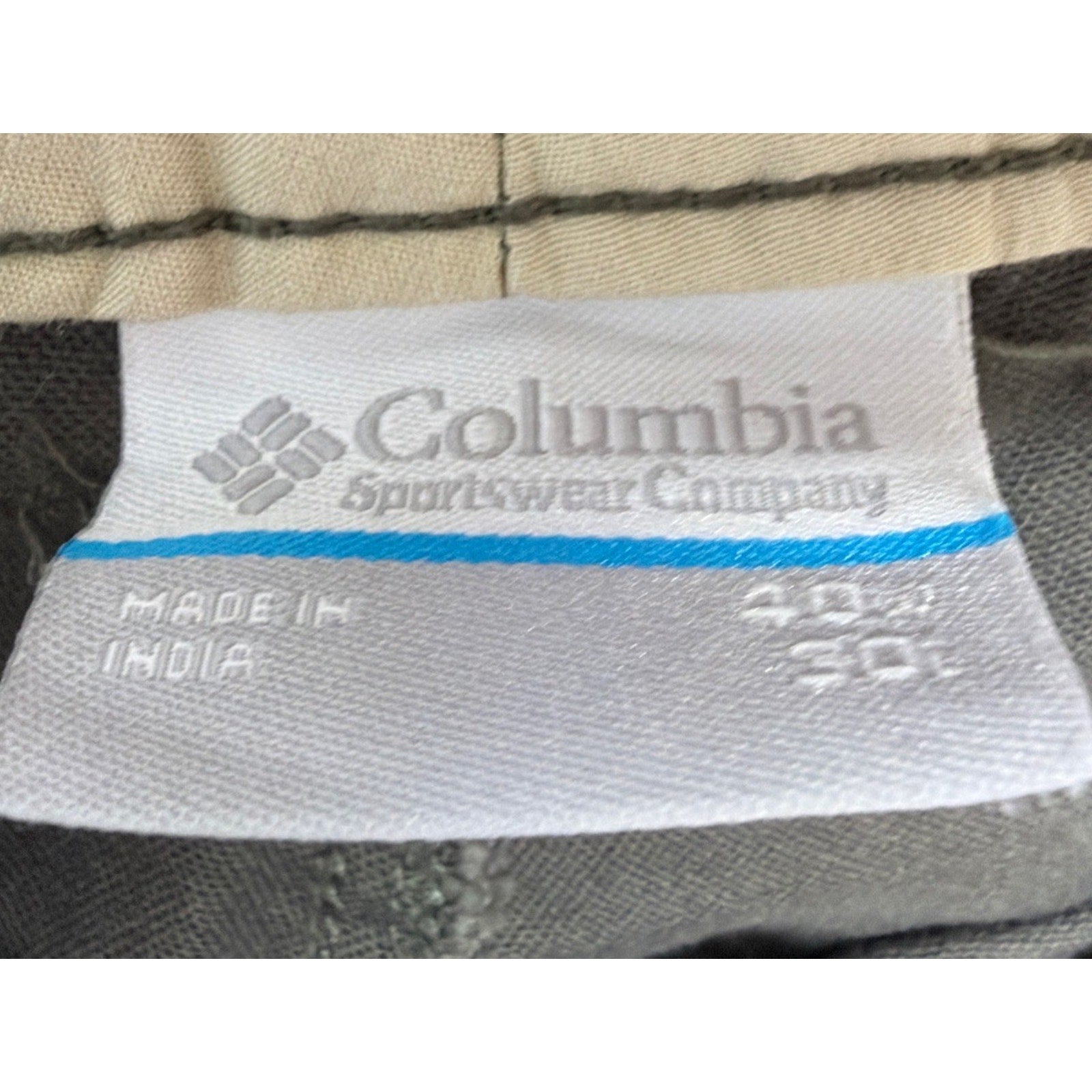 Columbia Pants Men’s 40/30 Regular Fit Cargo Green Cotton Stretch Flat Front