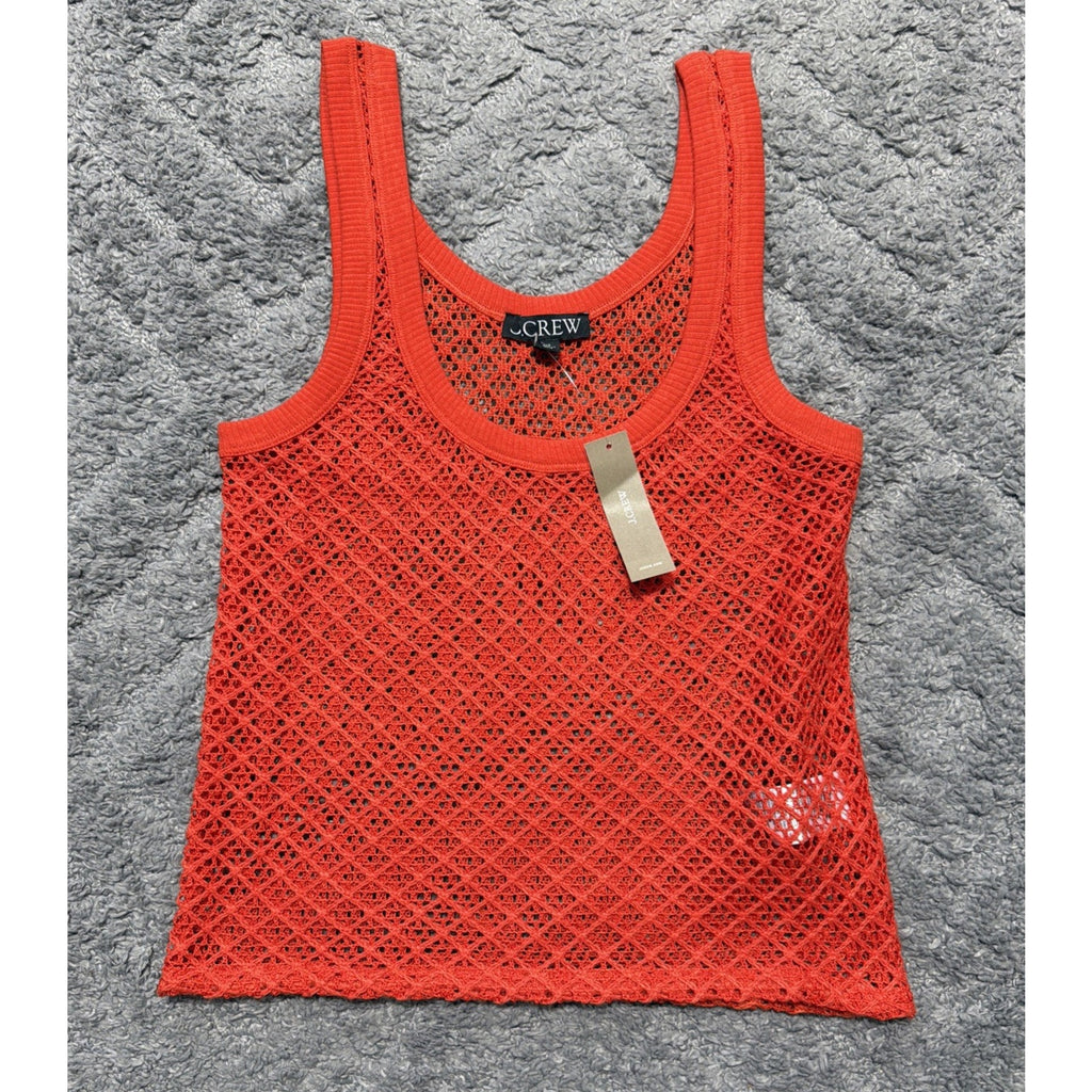 J.CREW Beach Crotchet Tank in Bright Orange Size XS NWT