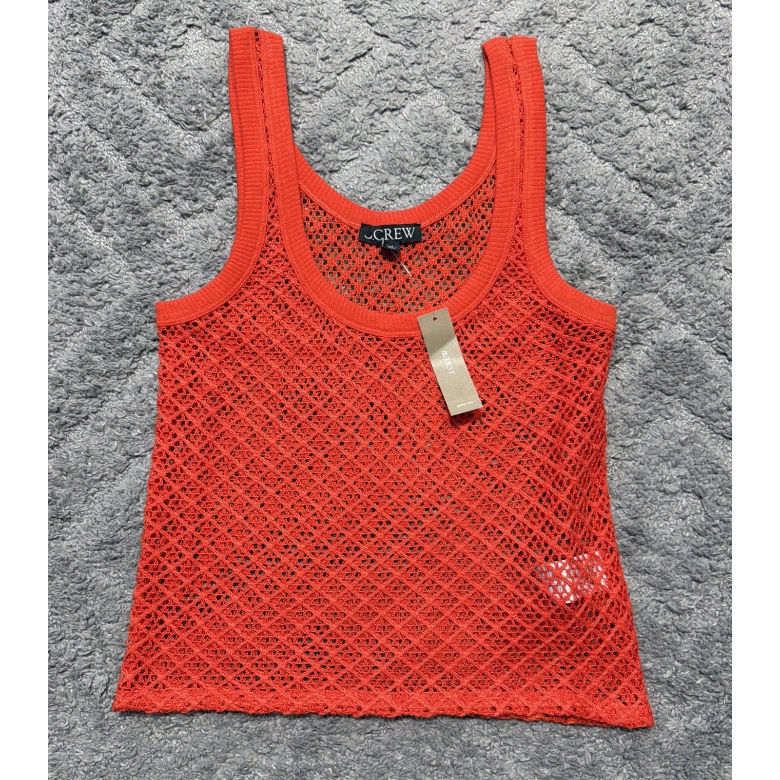 J.CREW Beach Crotchet Tank in Bright Orange Size XS NWT