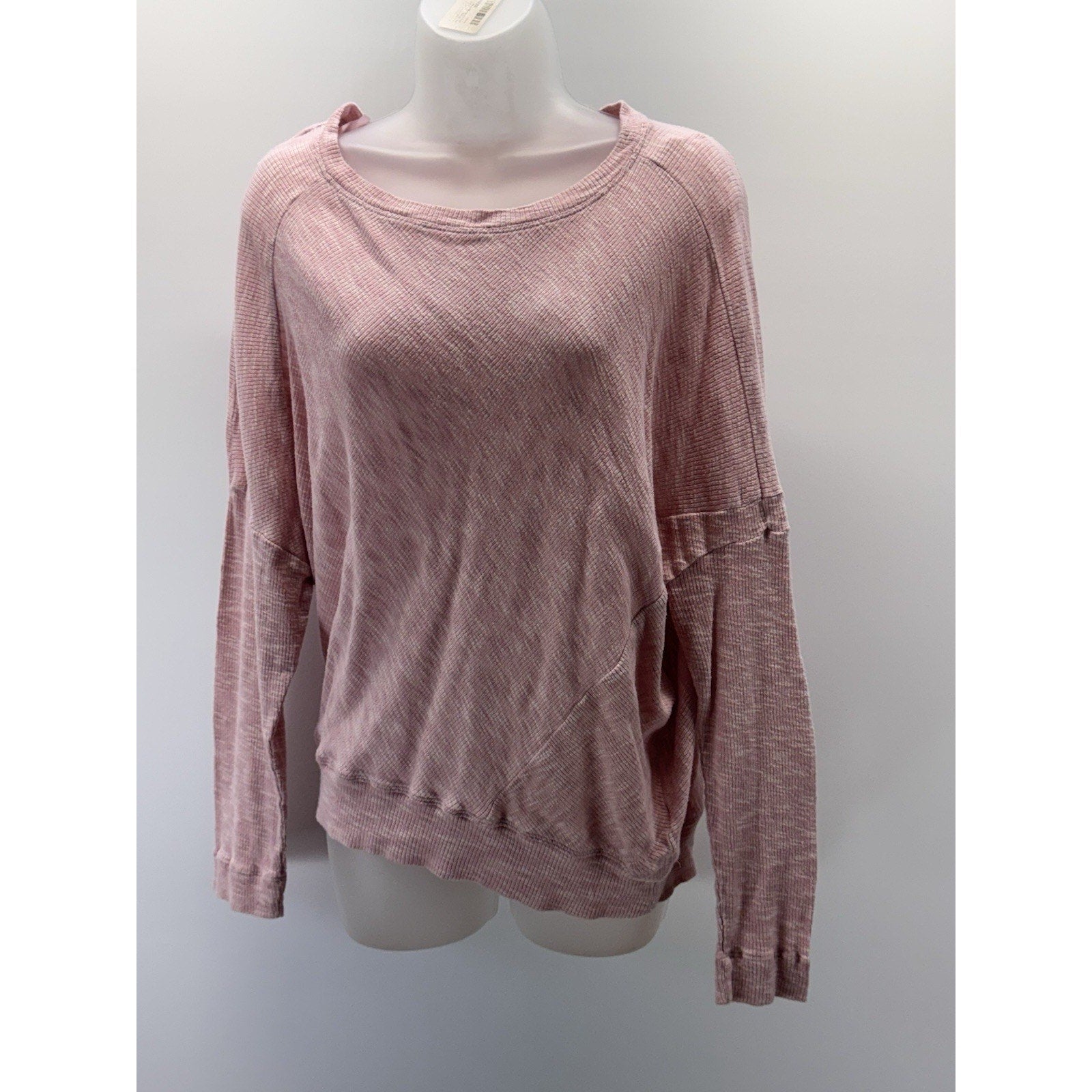 Anthropologie Women's Long Sleeve Knit Light Sweater Heathered Pink Size Med