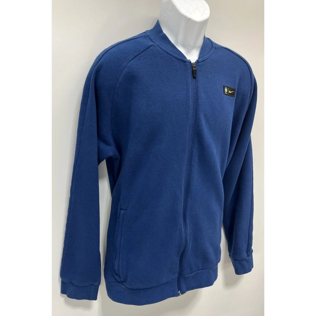 Nike Brazil Fleece Soccer Jacket Full Zip Jacket Blue La Selecao Size Large