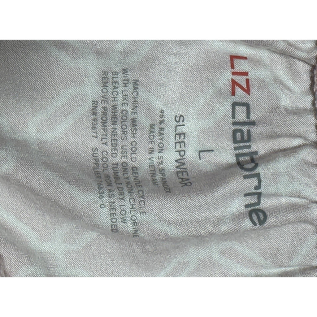 NWT Liz Claiborne Pink Geometric Pajama Set Large Cool & Calm Sleepwear 2PC