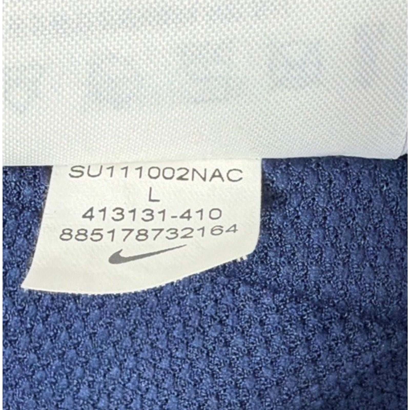 Men's Nike Authentic Team Futbol Soccer Blue Polo Shirt Size L Logo Shield #61