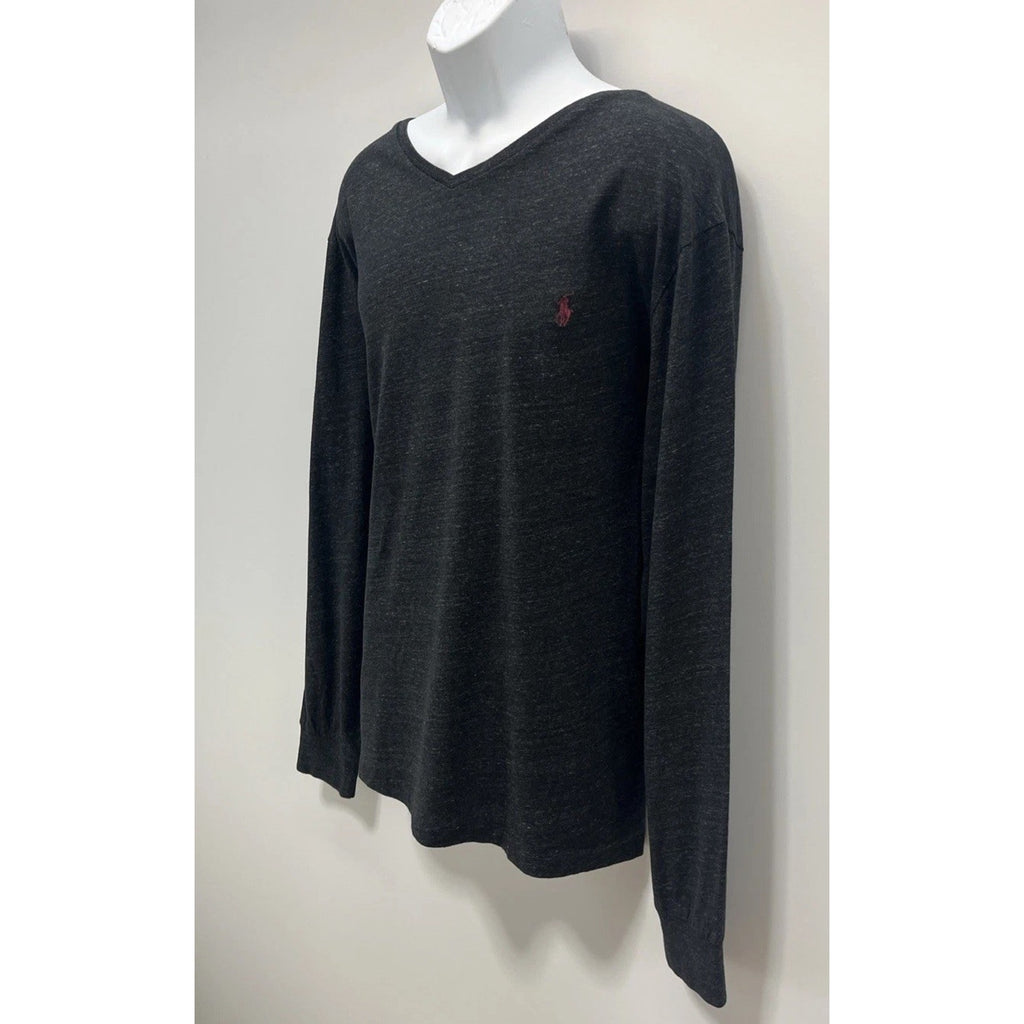 Polo Ralph Lauren Mens XL Gray Long Sleeve Shirt Crew Neck 100% Cotton