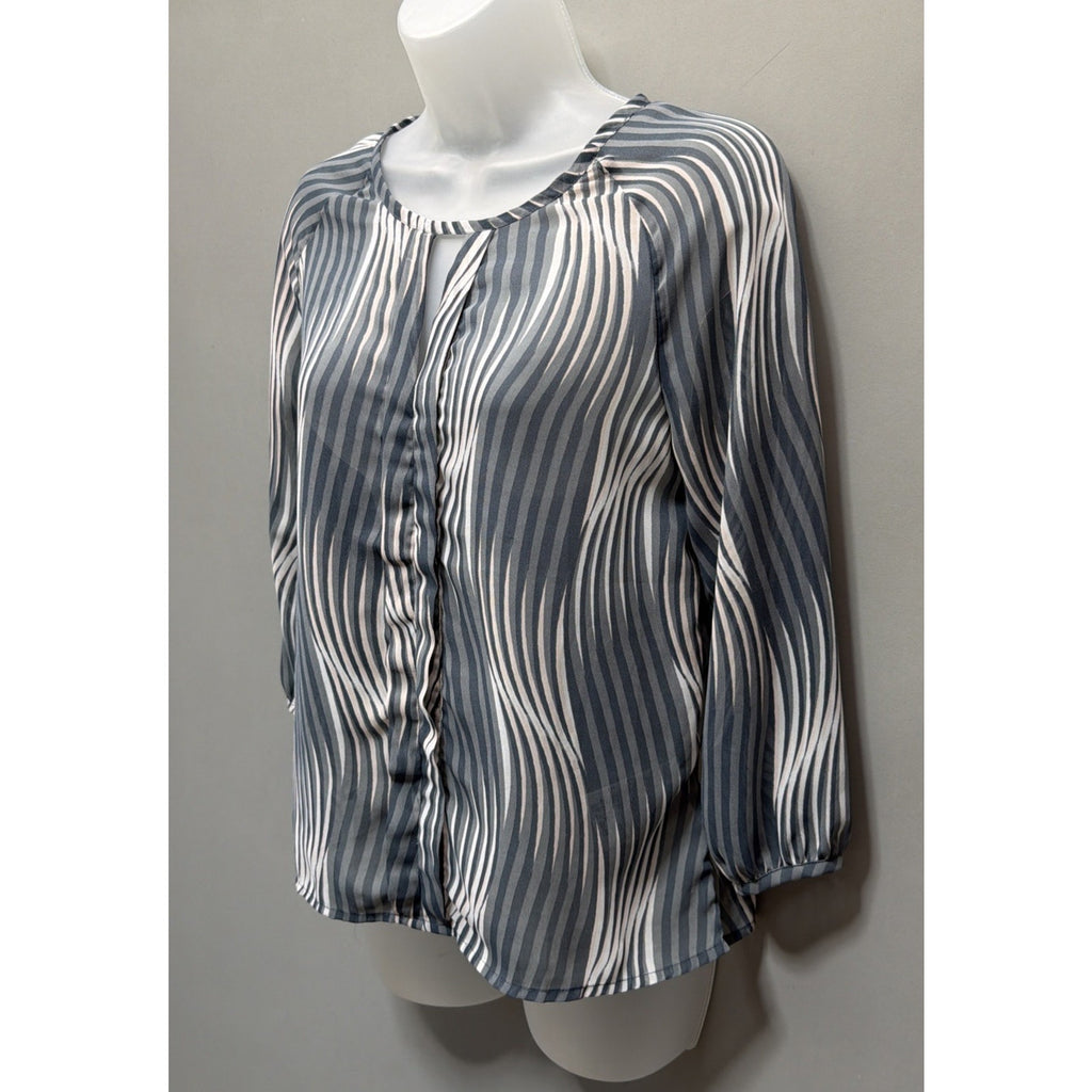 Banana Republic Sheer Blouse Zebra Print Arty Top Lightweight Flowy Shirt XS