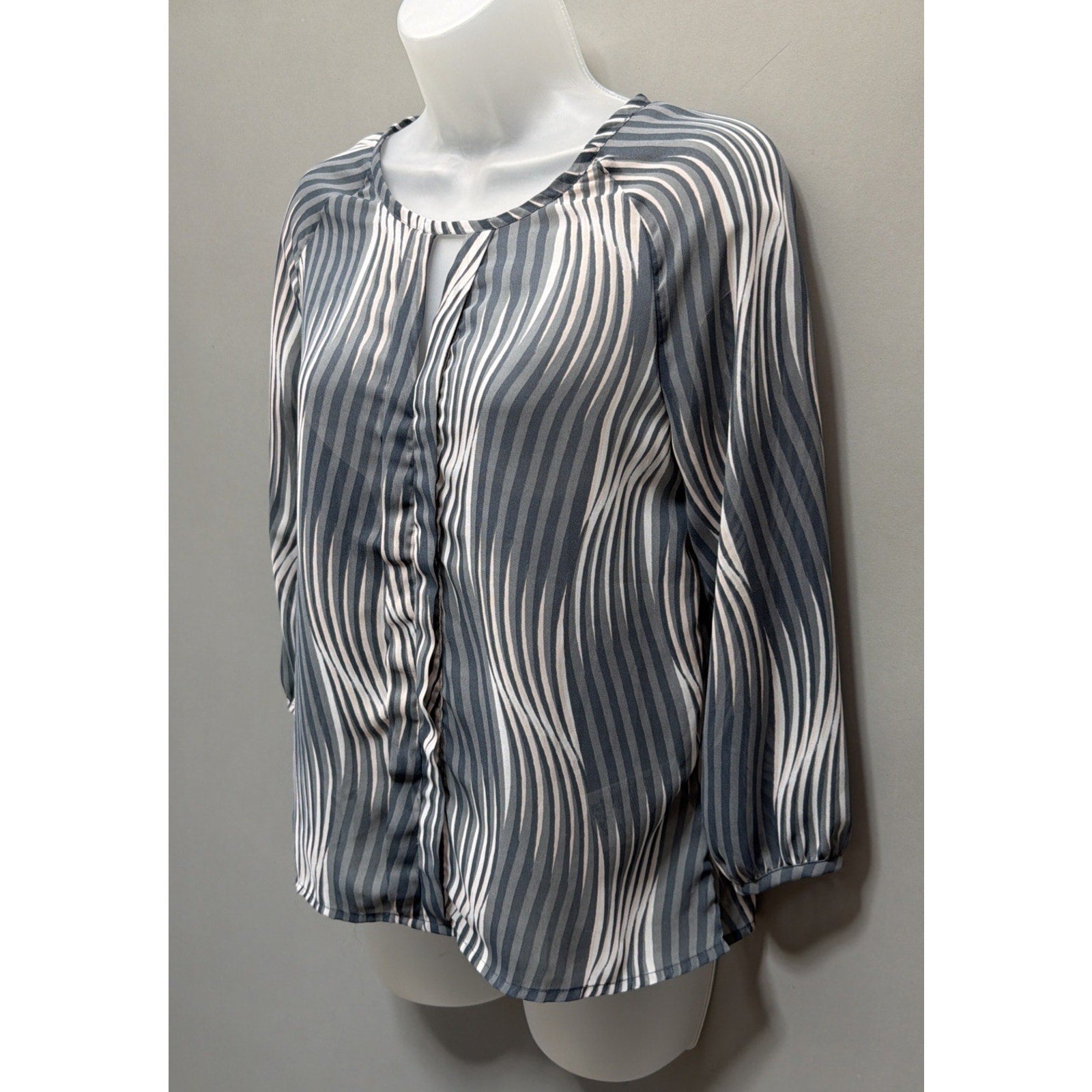 Banana Republic Sheer Blouse Zebra Print Arty Top Lightweight Flowy Shirt XS