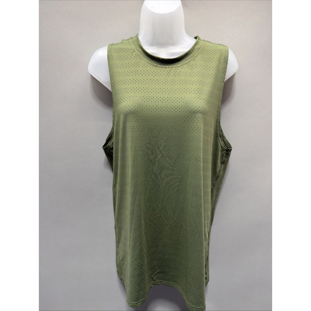 Zyia Active Shirt Womens Large Green Tank Top Mesh Pullover Sleeveless Gym Yoga