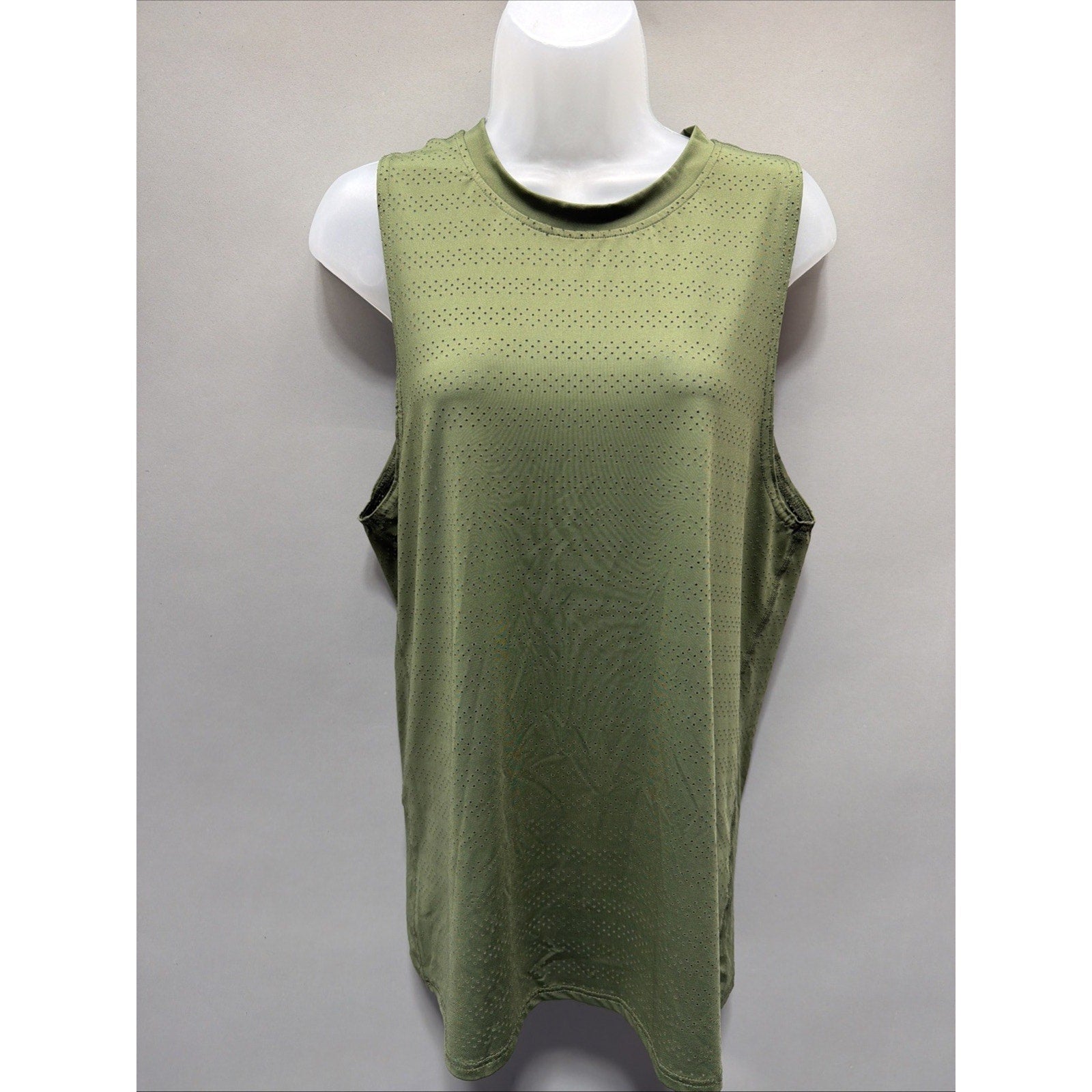 Zyia Active Shirt Womens Large Green Tank Top Mesh Pullover Sleeveless Gym Yoga