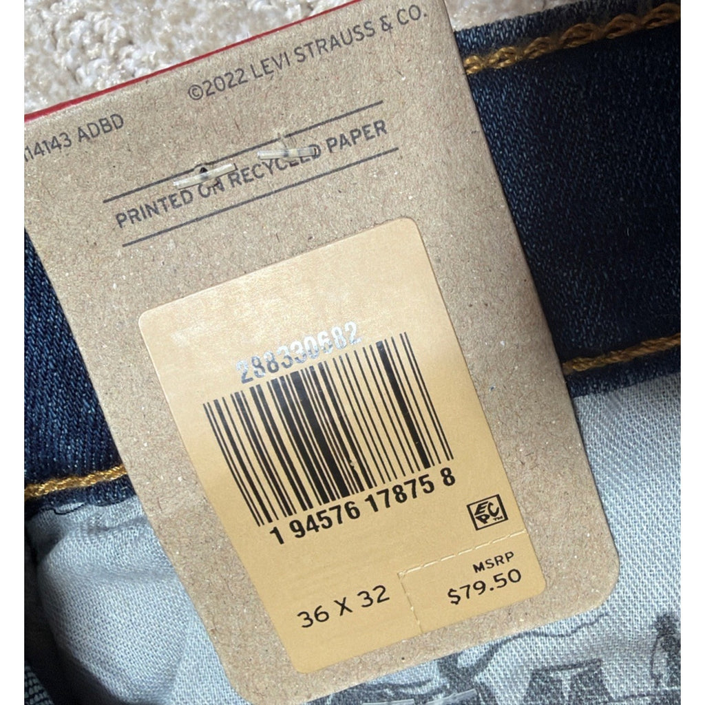 Levi’s 512 Slim Taper Stretch Denim Jeans Men’s Size 36x32 NWT