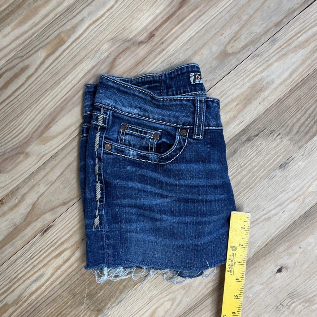 BKE Denim Shorts Womens Size 29 Blue Cuffed Distressed Culture Jean 100% Cotton