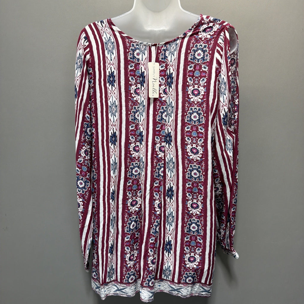 Simply Noelle Flowy Boho Dress S/M(8-10) Aztec Swim Cold Shoulder cover up
