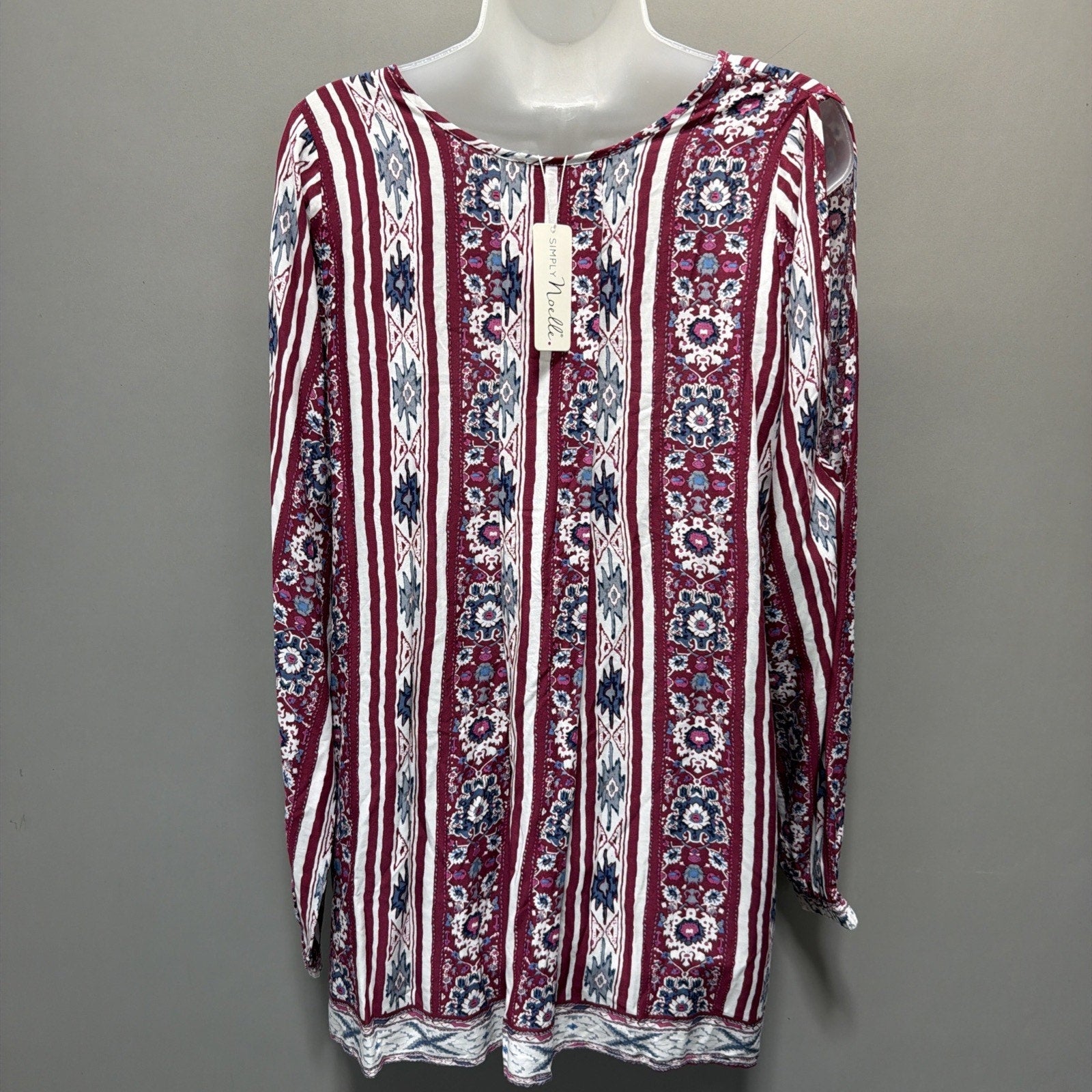 Simply Noelle Flowy Boho Dress S/M(8-10) Aztec Swim Cold Shoulder cover up