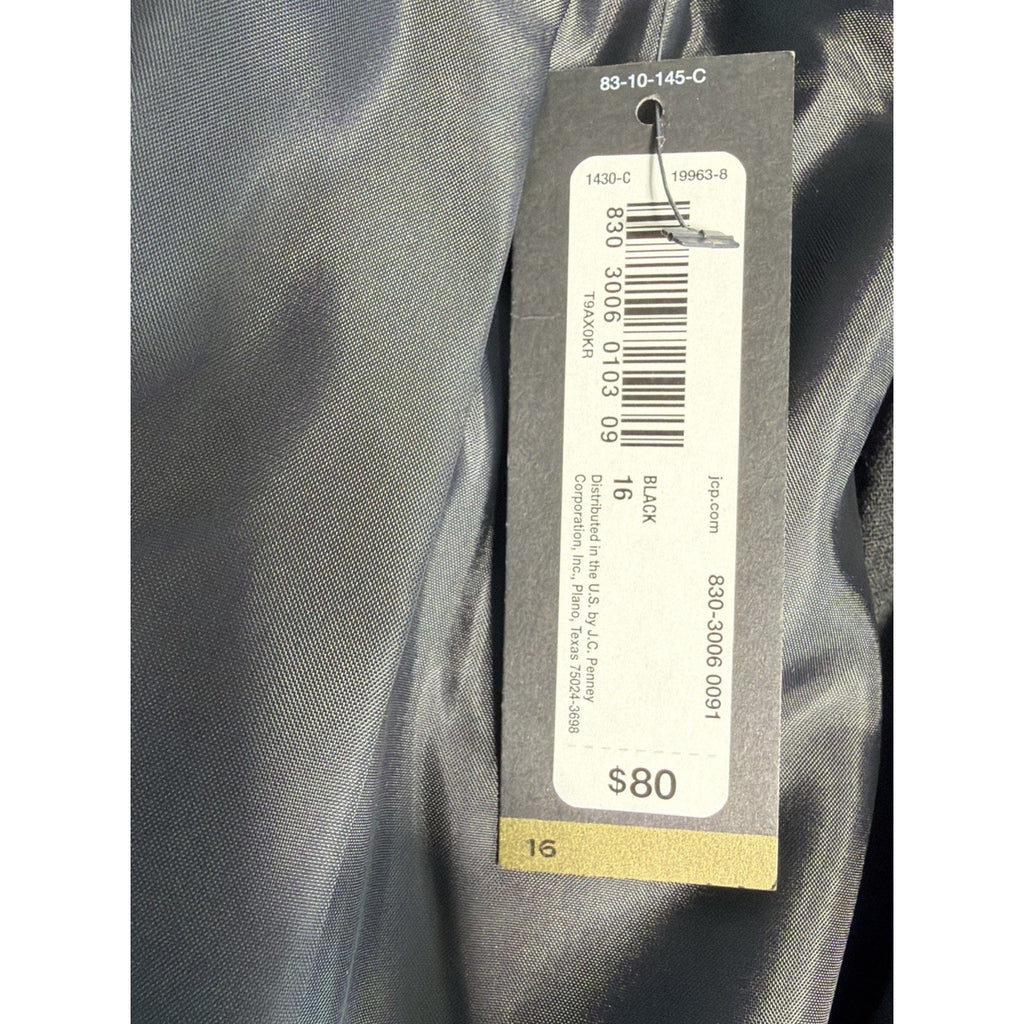 Worthington Jacket Size 16 Two Tone Faux Leather Shoulder Pad Open Womens New