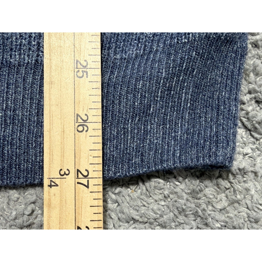 New Weatherproof Men's Medium Denim Blue Waffle Knit Crewneck Sweater