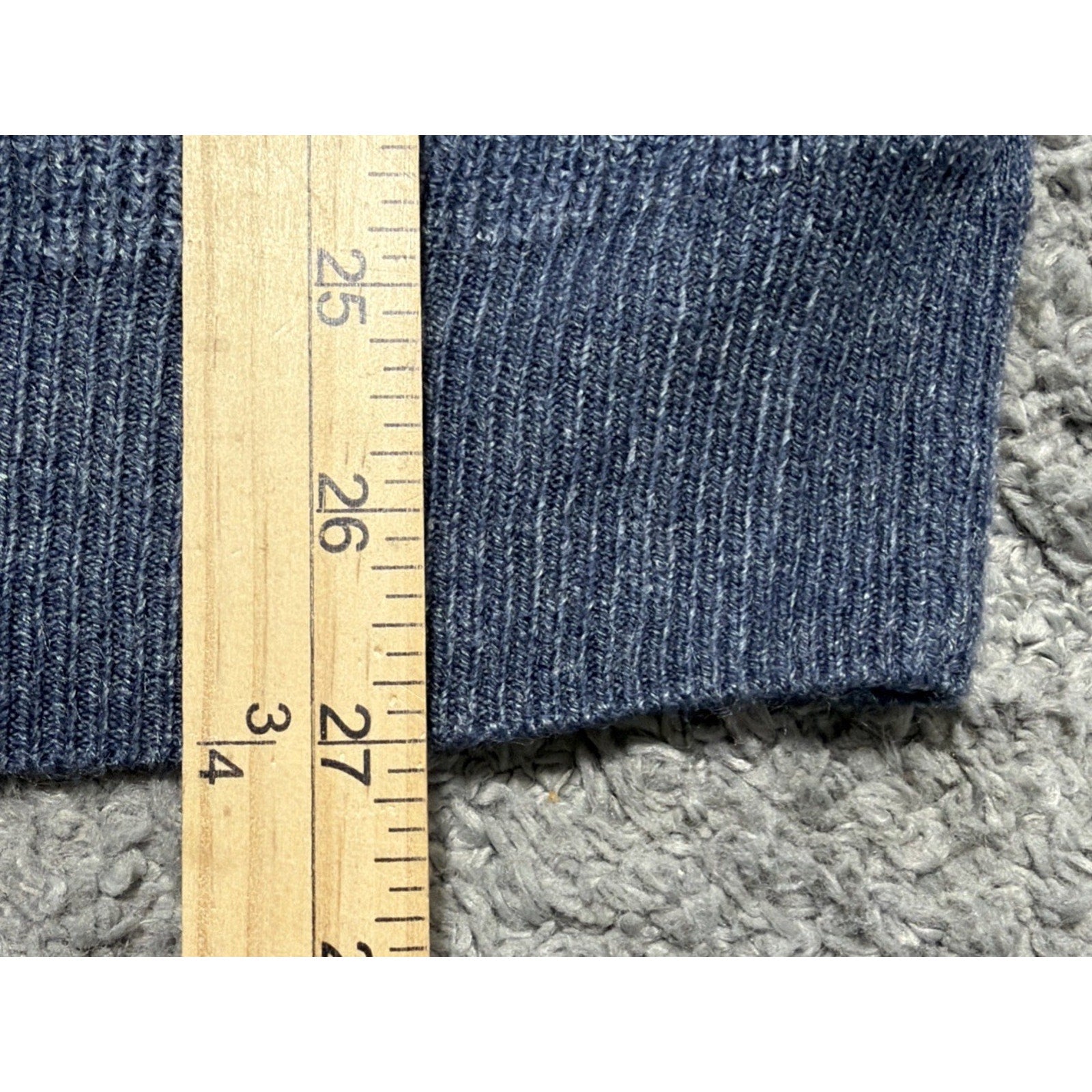 New Weatherproof Men's Medium Denim Blue Waffle Knit Crewneck Sweater