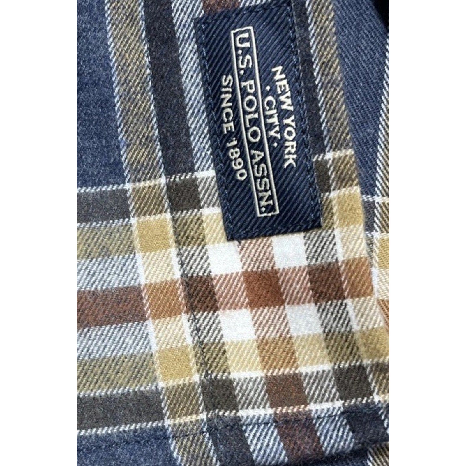 U.S. Polo Assn. Men's Shirt Flannel stretch plaid button collared NWT 2XLB