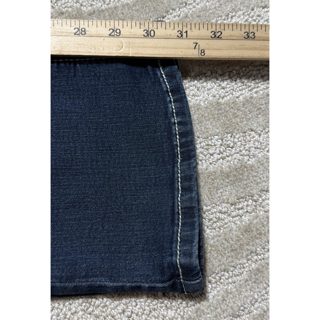 Earl Jeans Embellished Thick Stitch Jeans Blue Denim Slim Boot Stretch Womens 10
