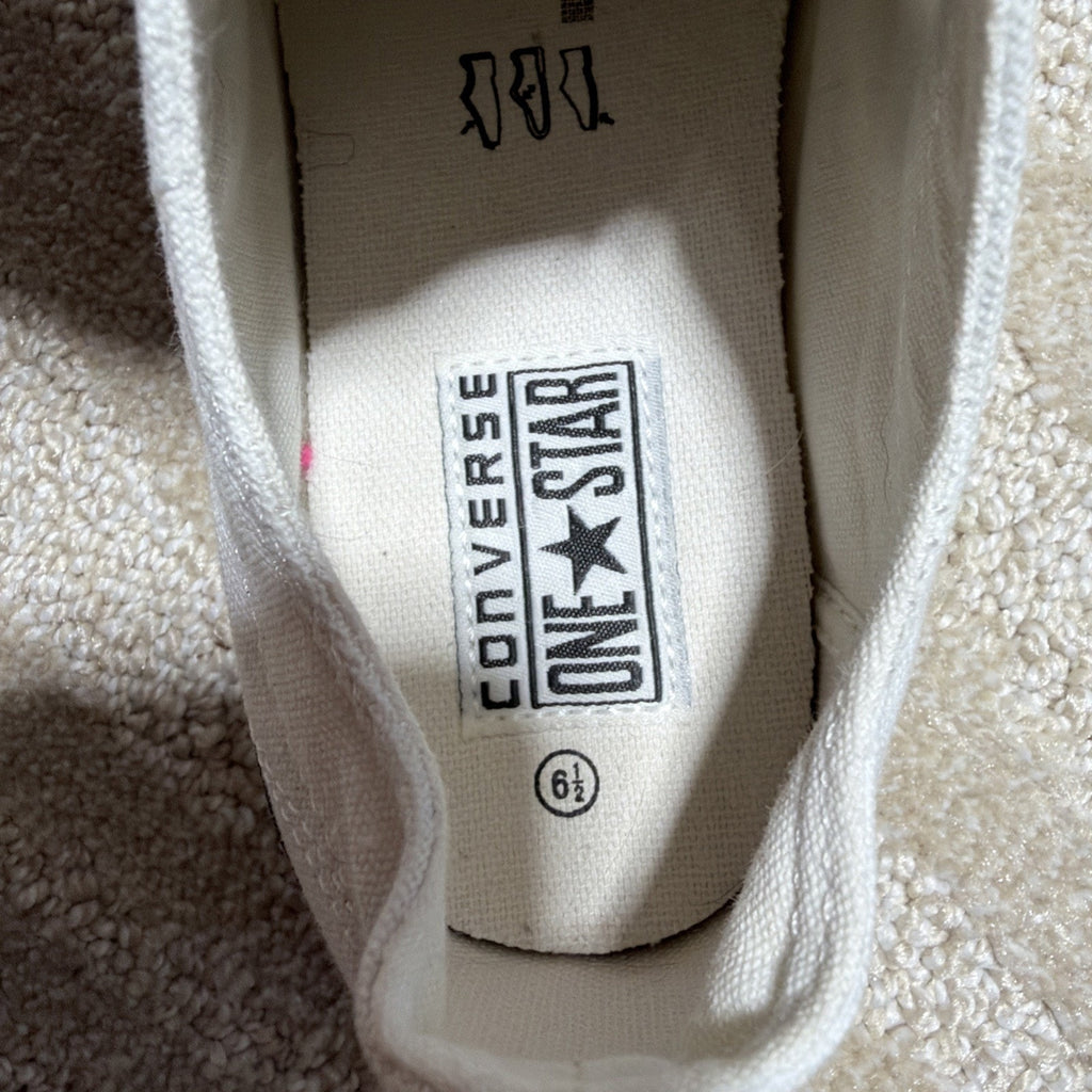 Converse Shoes Womens 6.5 One Star Cap Toe Comfort Sneakers White Canvas Lace Up