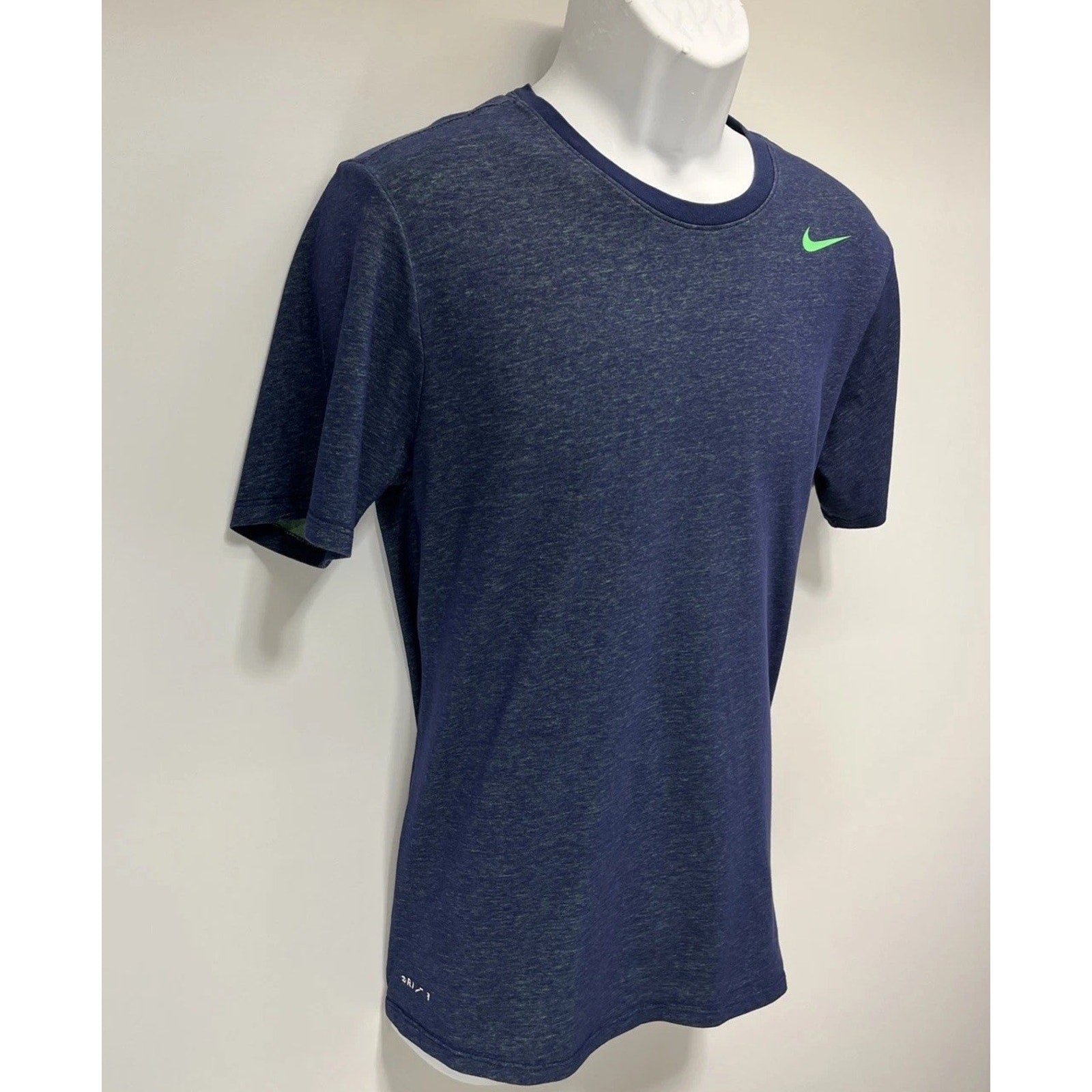 Nike Shirt Mens M Blue Dri Fit Short Sleeve Active Crewneck Training Running