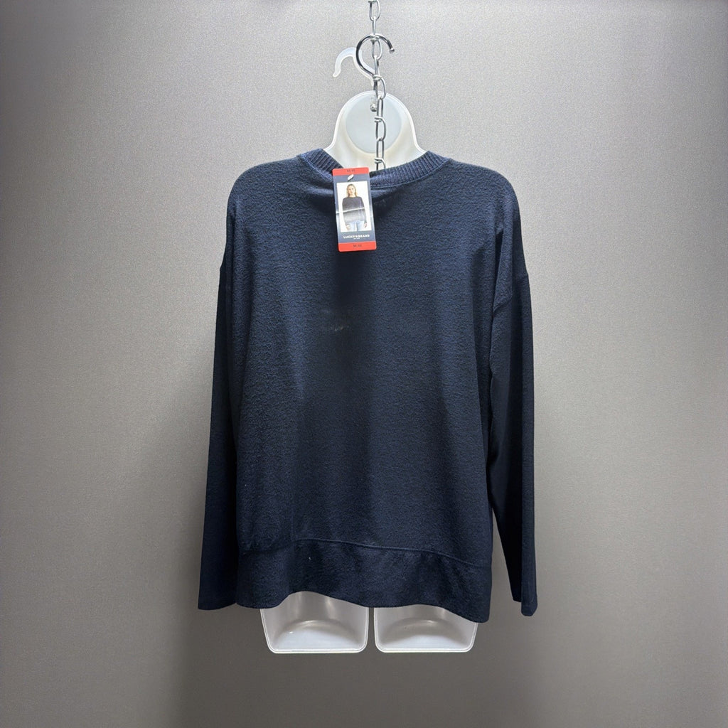 Lucky Brand Viscose Blend Stretch Crewneck Pullover, American Navy Sz Medium NWT