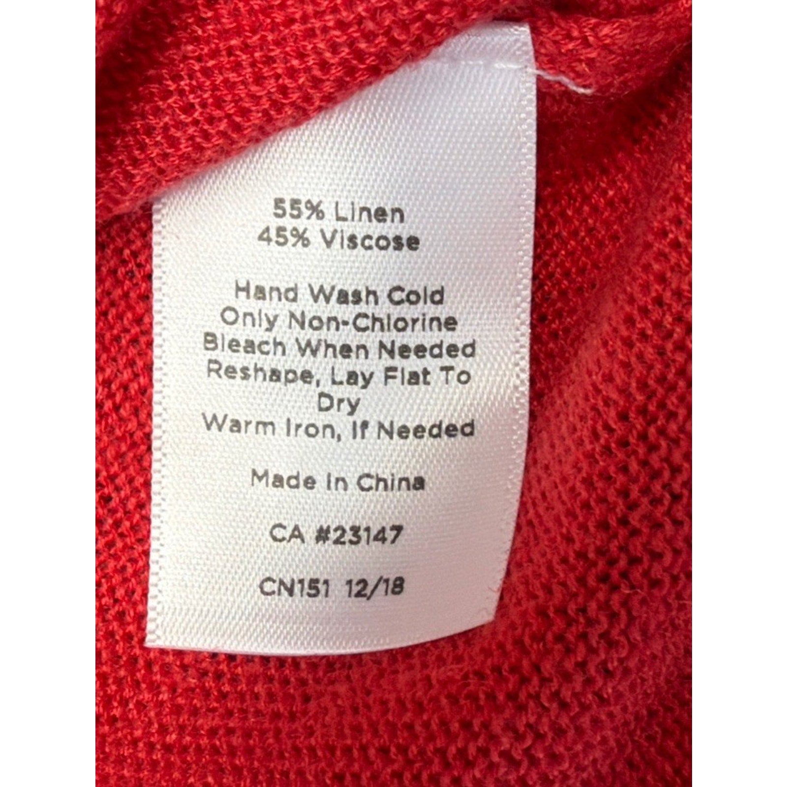 Talbots Size L Petite Linen Reddish Pink Knit Sweater Top Beachy Casual Career