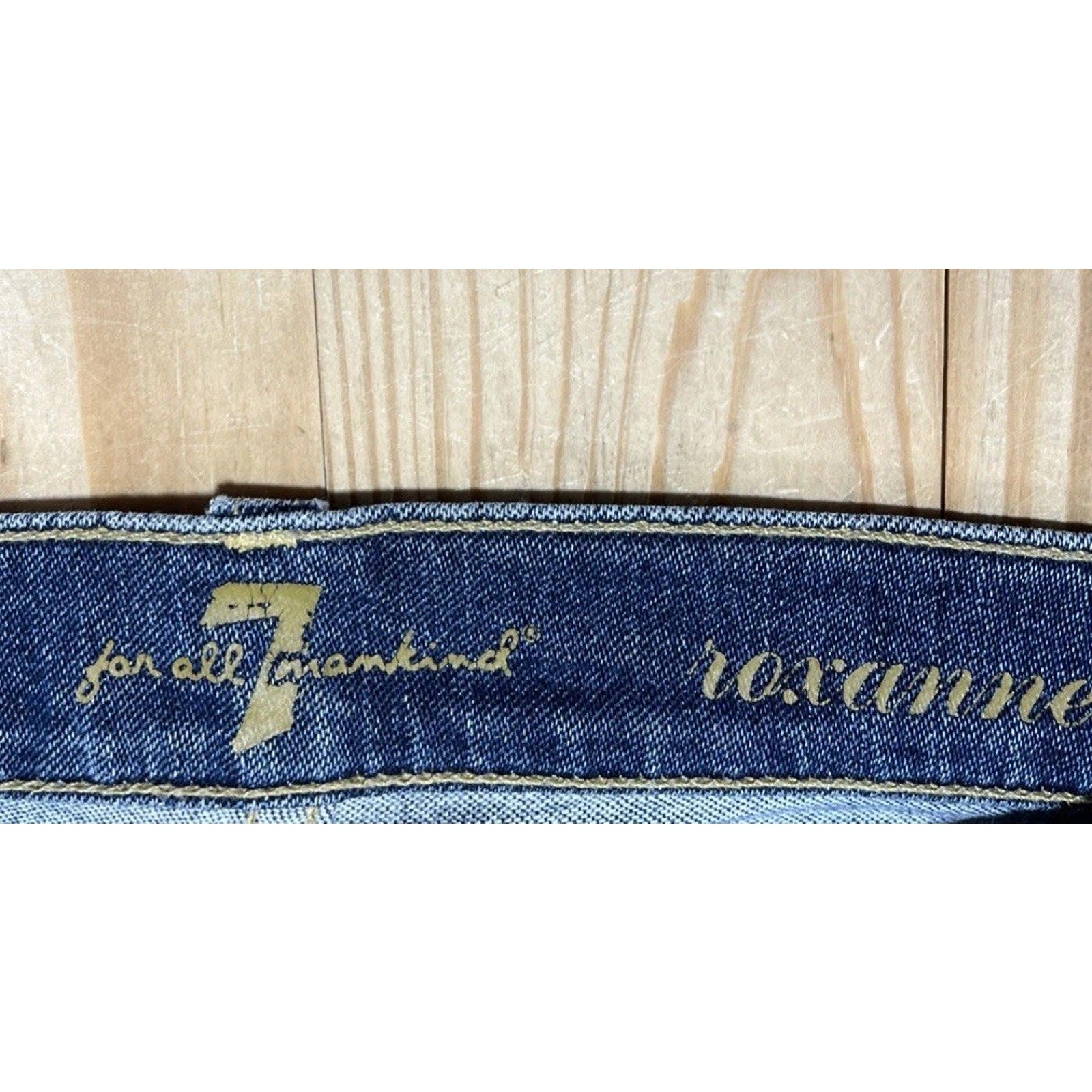 7 For All Mankind Roxanne Mid-Rise Slim Straight Leg Denim Women's Jeans Size 26