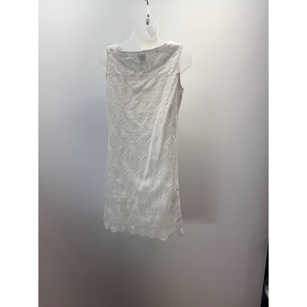 Ann Taylor White Sleeveless Eyelet Cotton Dress Women’s Size 4 Cotton