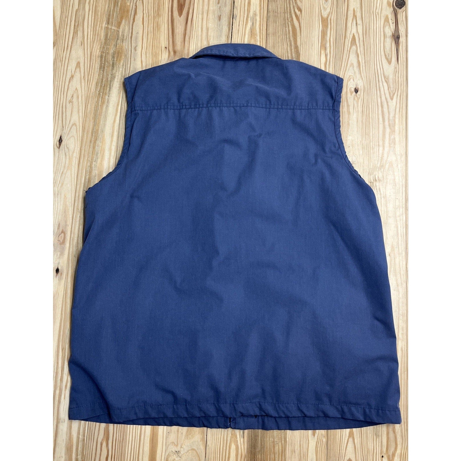 Haband Casual Joe Vest Slate Blue Hiking Hunting Fishing Size XL Full Zip y2k