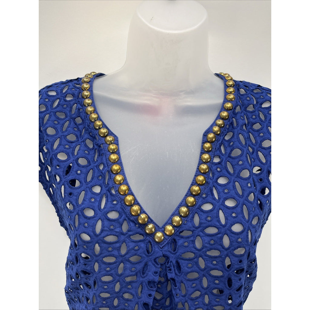 Lilly Pulitzer For Target Navy Blue Eyelet Cover Up Size XS