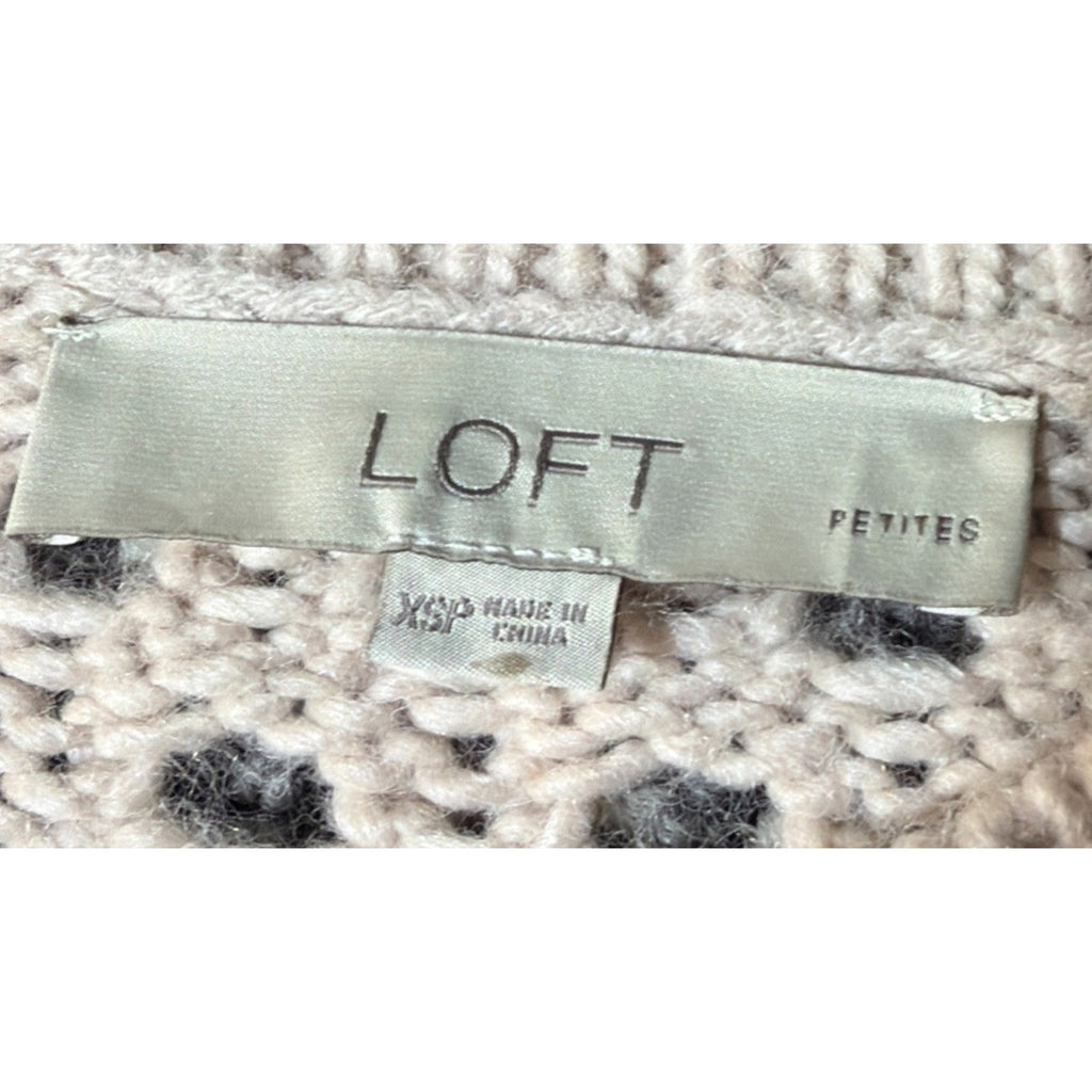 LOFT lacy knit beige blush wool blend pullover sweater Size XS Petite