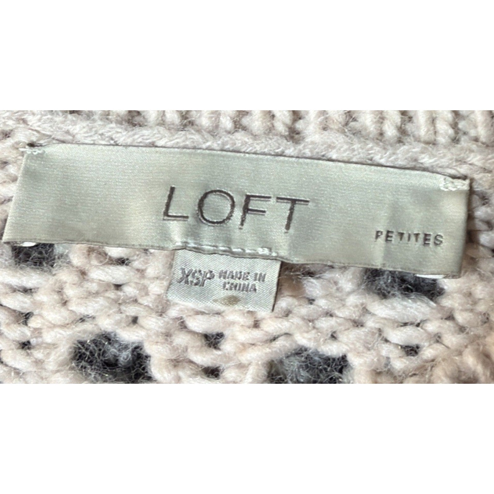 LOFT lacy knit beige blush wool blend pullover sweater Size XS Petite