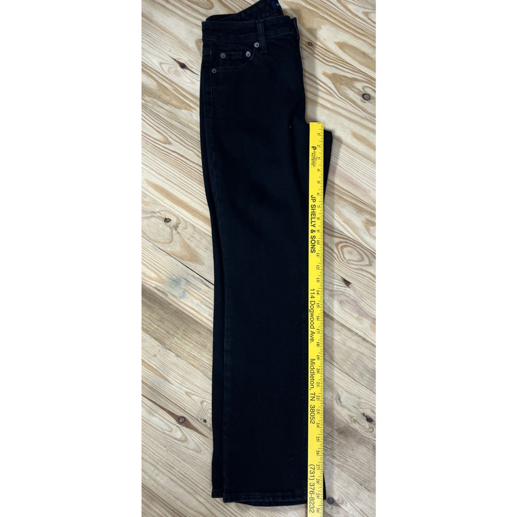 AERO Aeropostale Black Jeans Womens Reg Stretch Mid Rise Boot Cut Size 8 Short