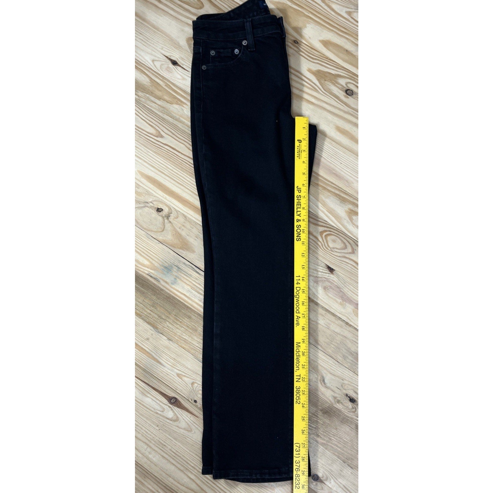 AERO Aeropostale Black Jeans Womens Reg Stretch Mid Rise Boot Cut Size 8 Short