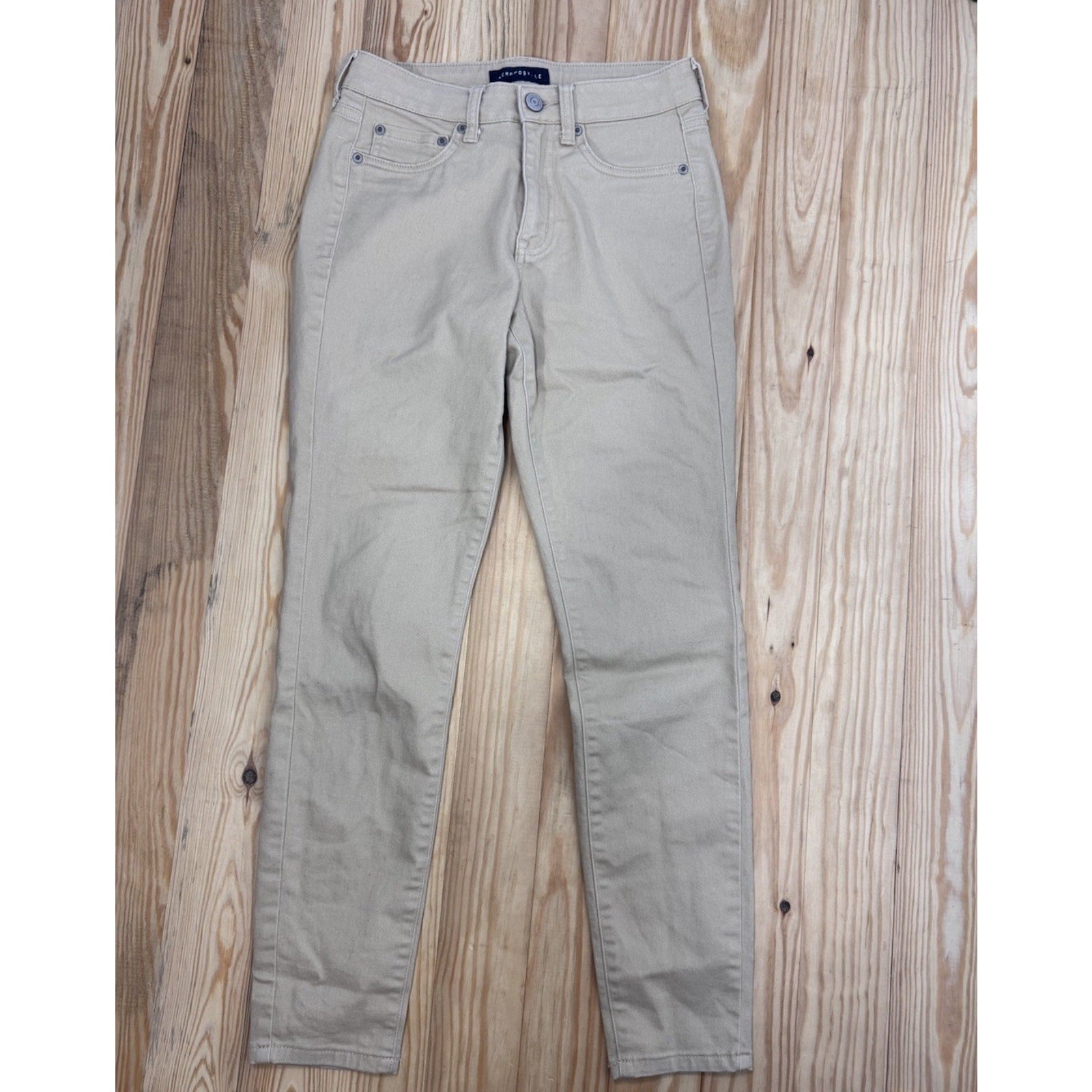 Aeropostale Jeans Women's Size 4 High Rise Jegging Tan Stretch