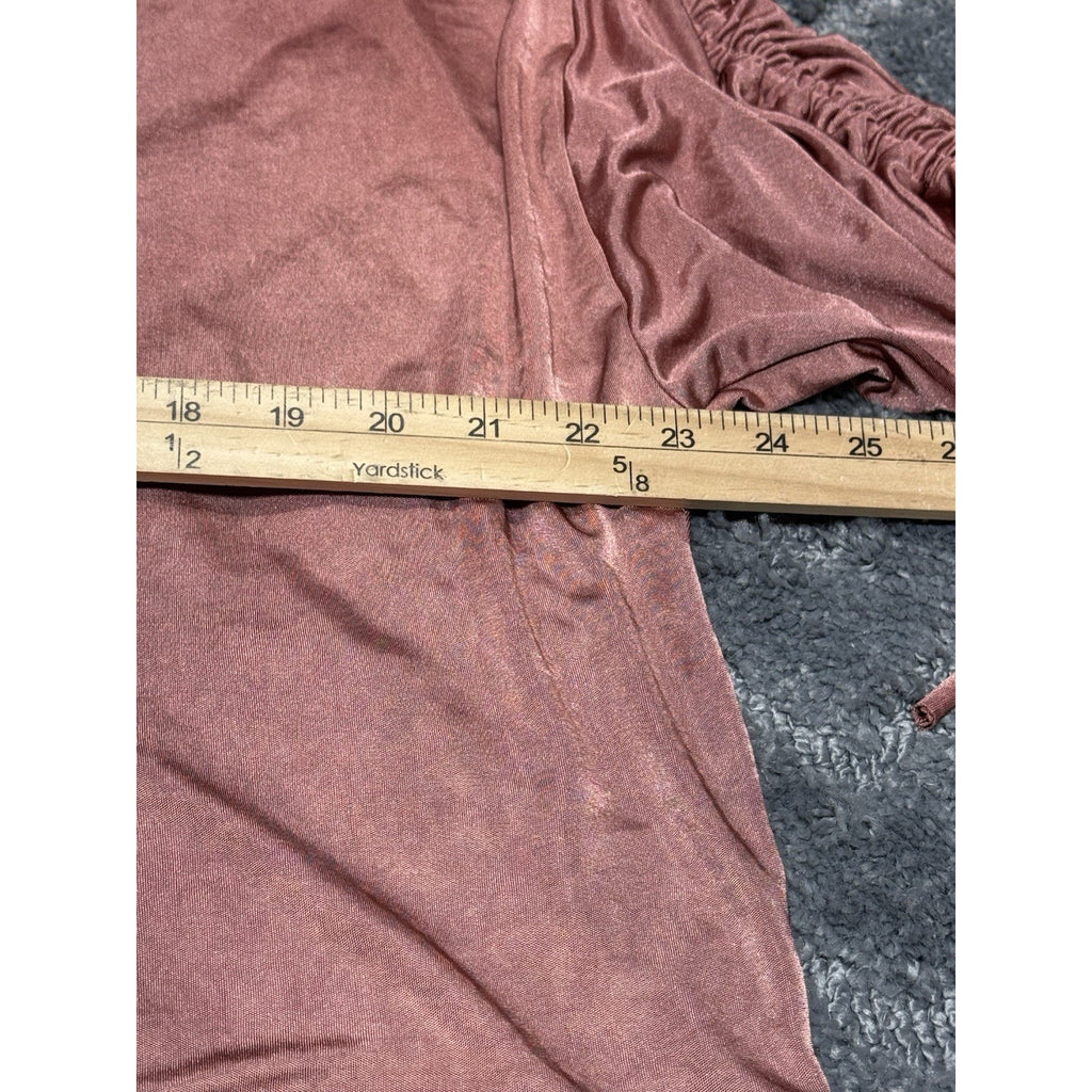 Express Blouse Ginger Pink Ruched Long Sleeve Silky Top shirt Women’s Size M