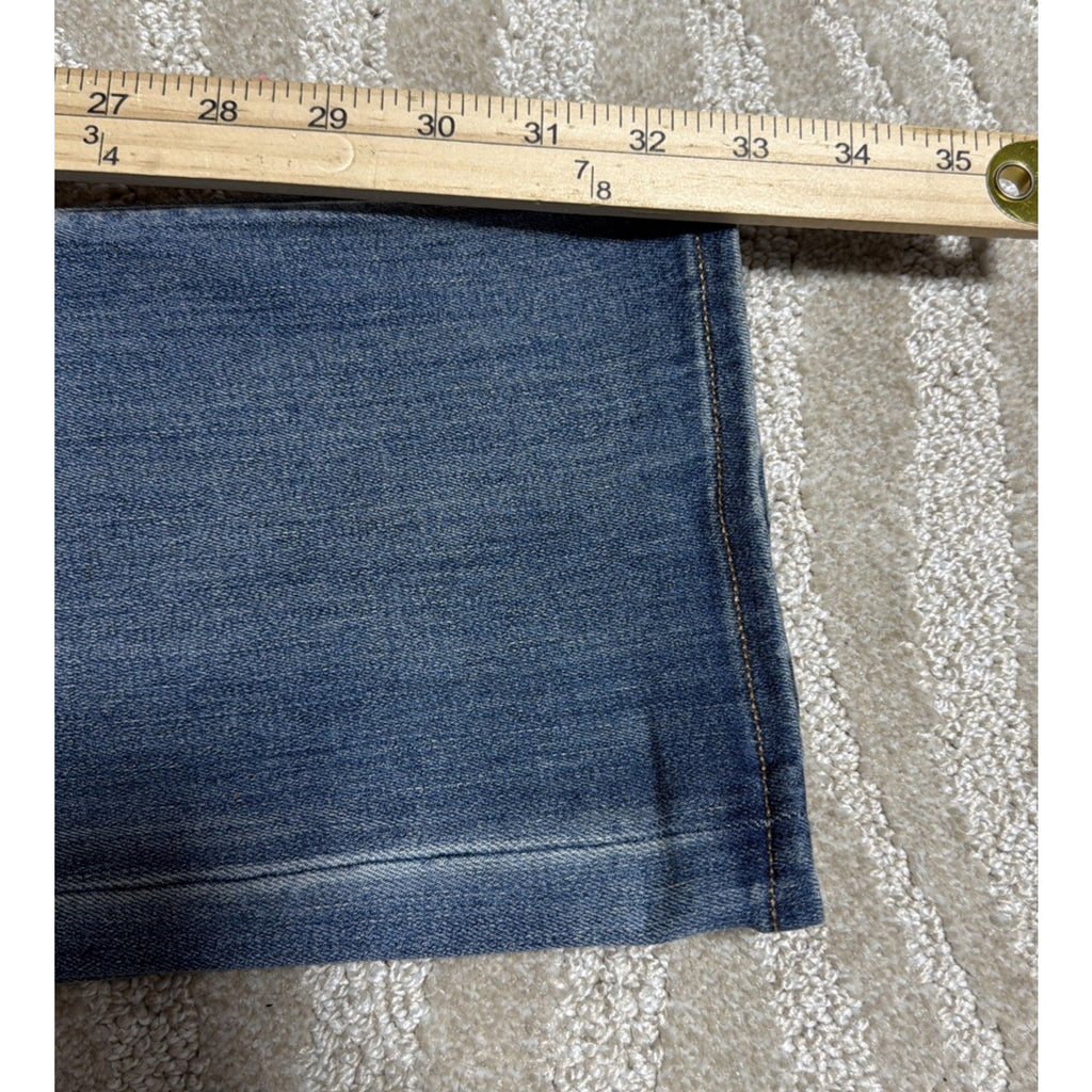 Express Jeans Womens 4R Barely Boot Mid Rise Distressed Denim Stretch New 28x33