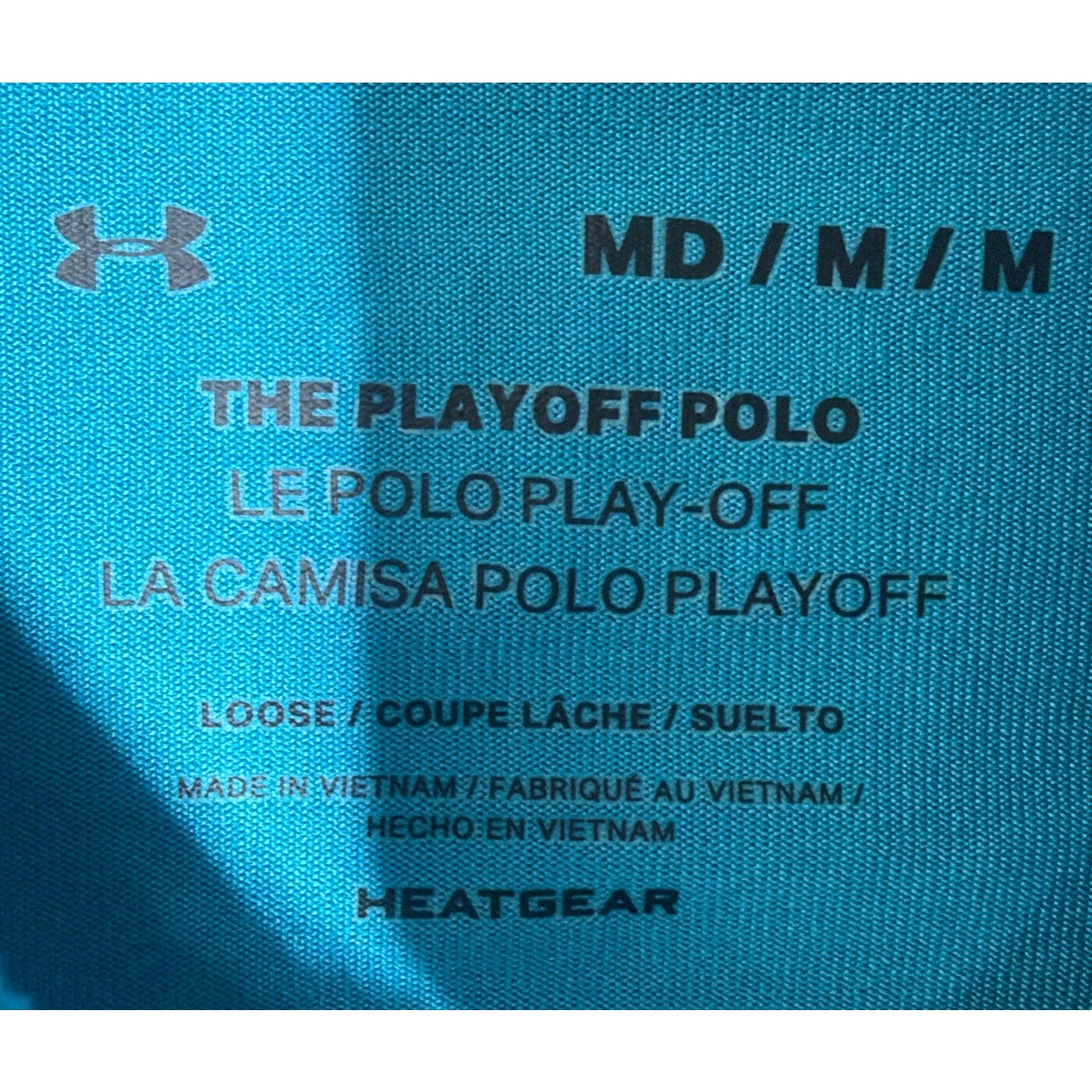 Under Armour The Playoff Polo Men's M Mint Green/Sky Blue Short Sleeve Shirt