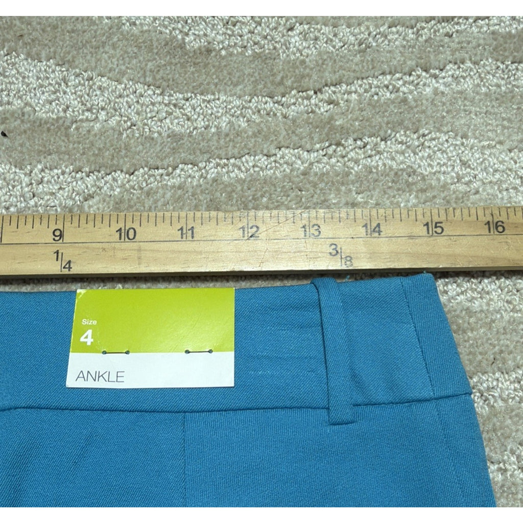 Merona Modern Fit Ankle Stretch Women's Dress Blue Pants Size 4 NWT