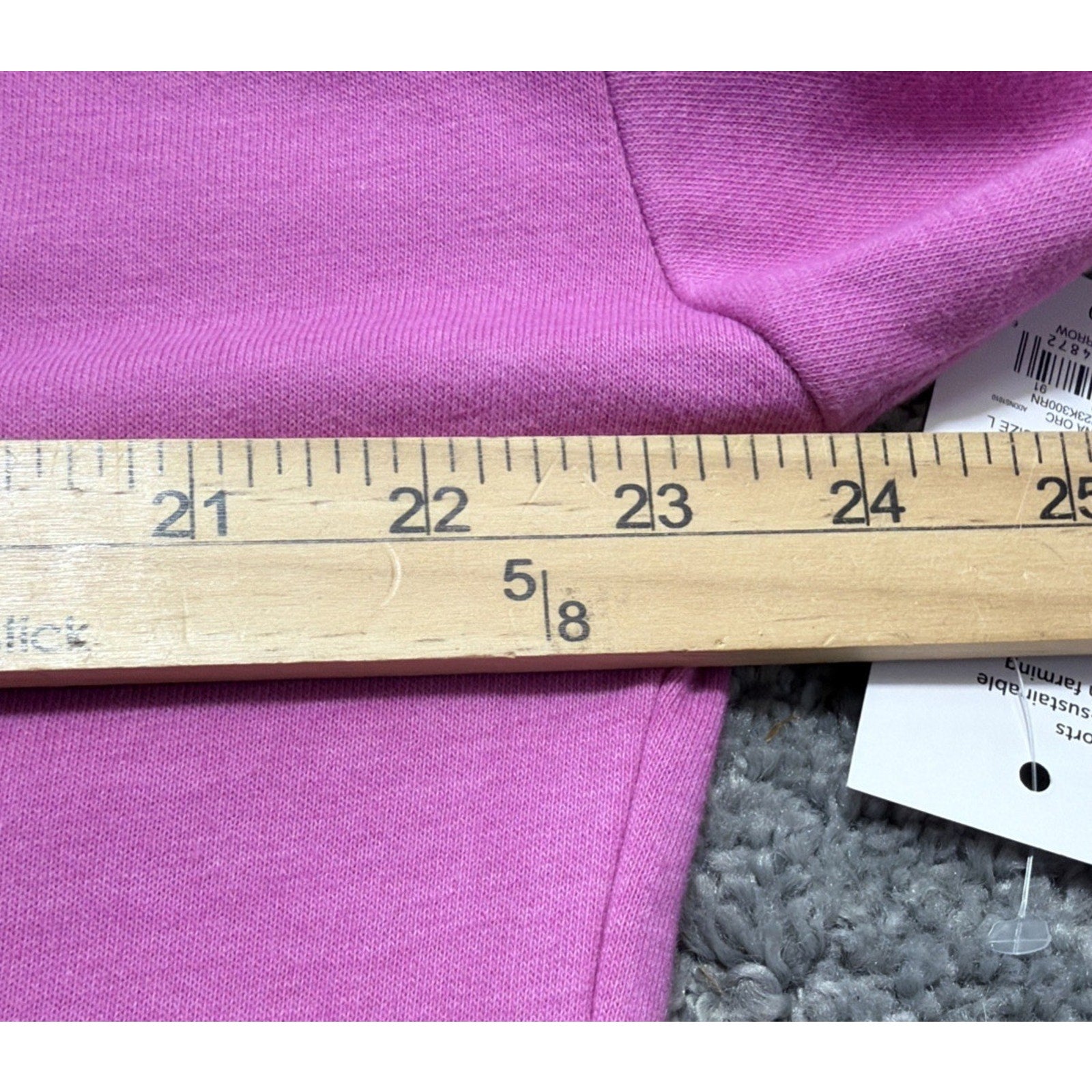 Croft Barrow Oversized Terry Sleeve Detail Top Woman's L Light Solid Purple New