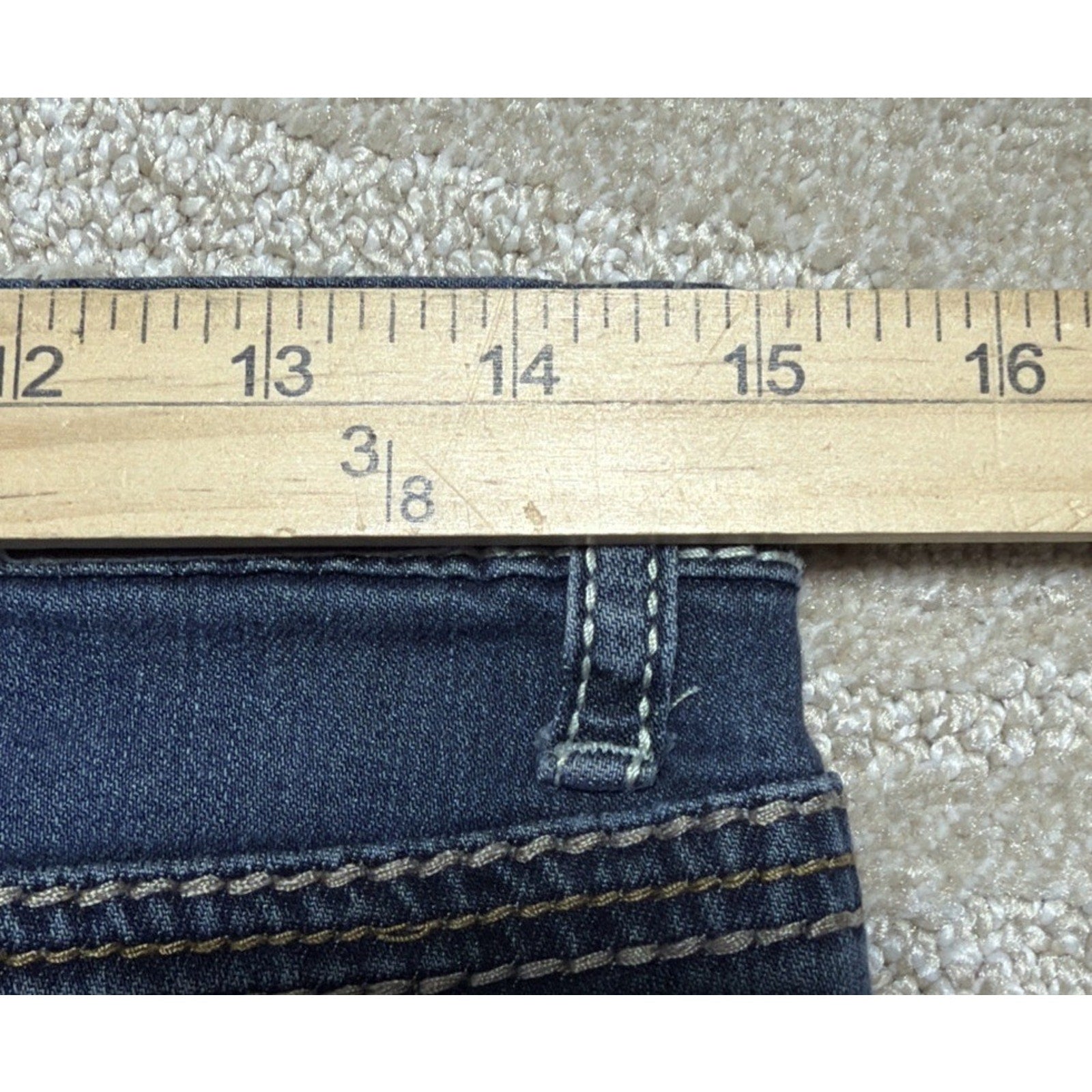 Earl Jeans Embellished Thick Stitch Jeans Blue Denim Slim Boot Stretch Womens 10
