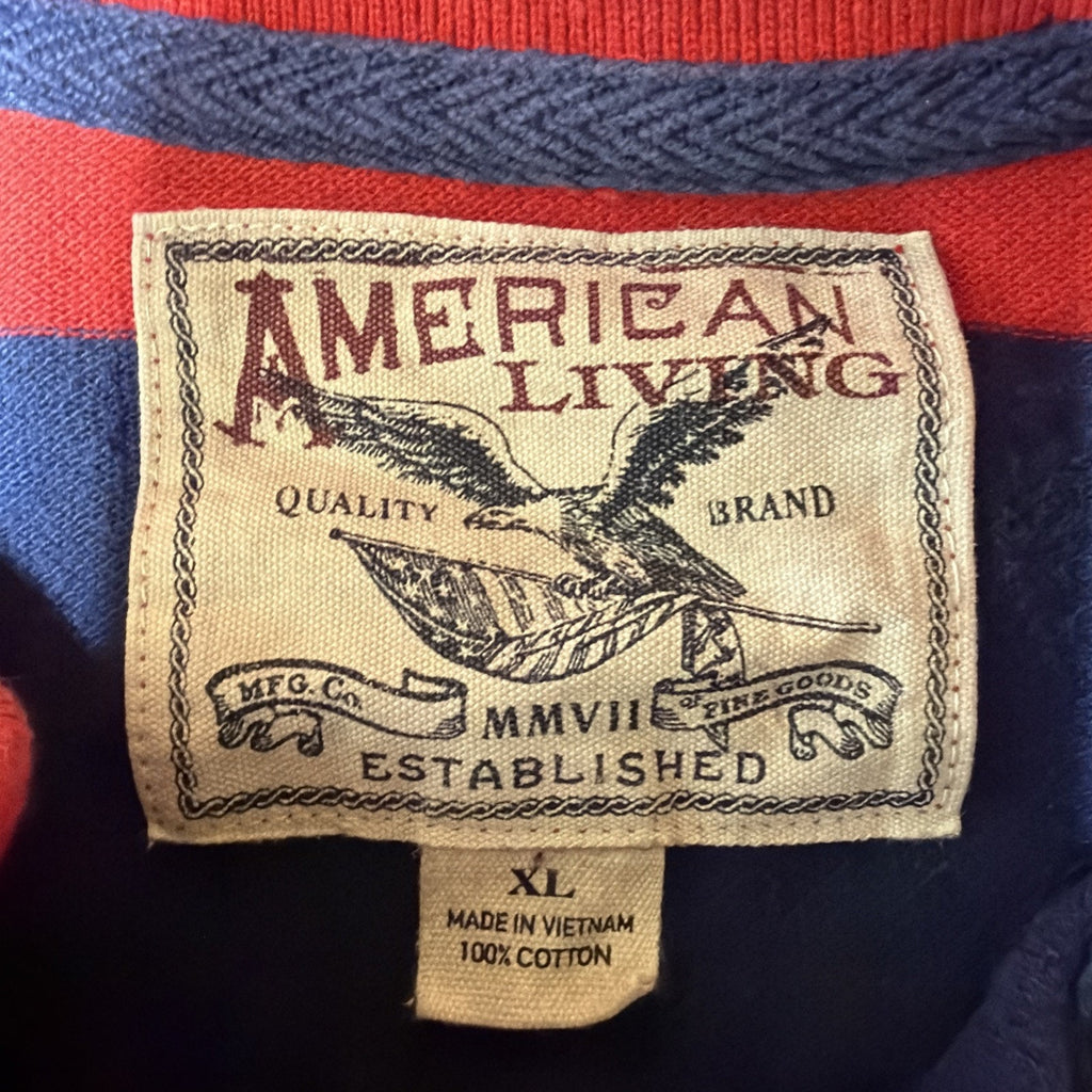 Y2K VTG Ralph Lauren American Living Rugby Polo Shirt Striped Preppy XL