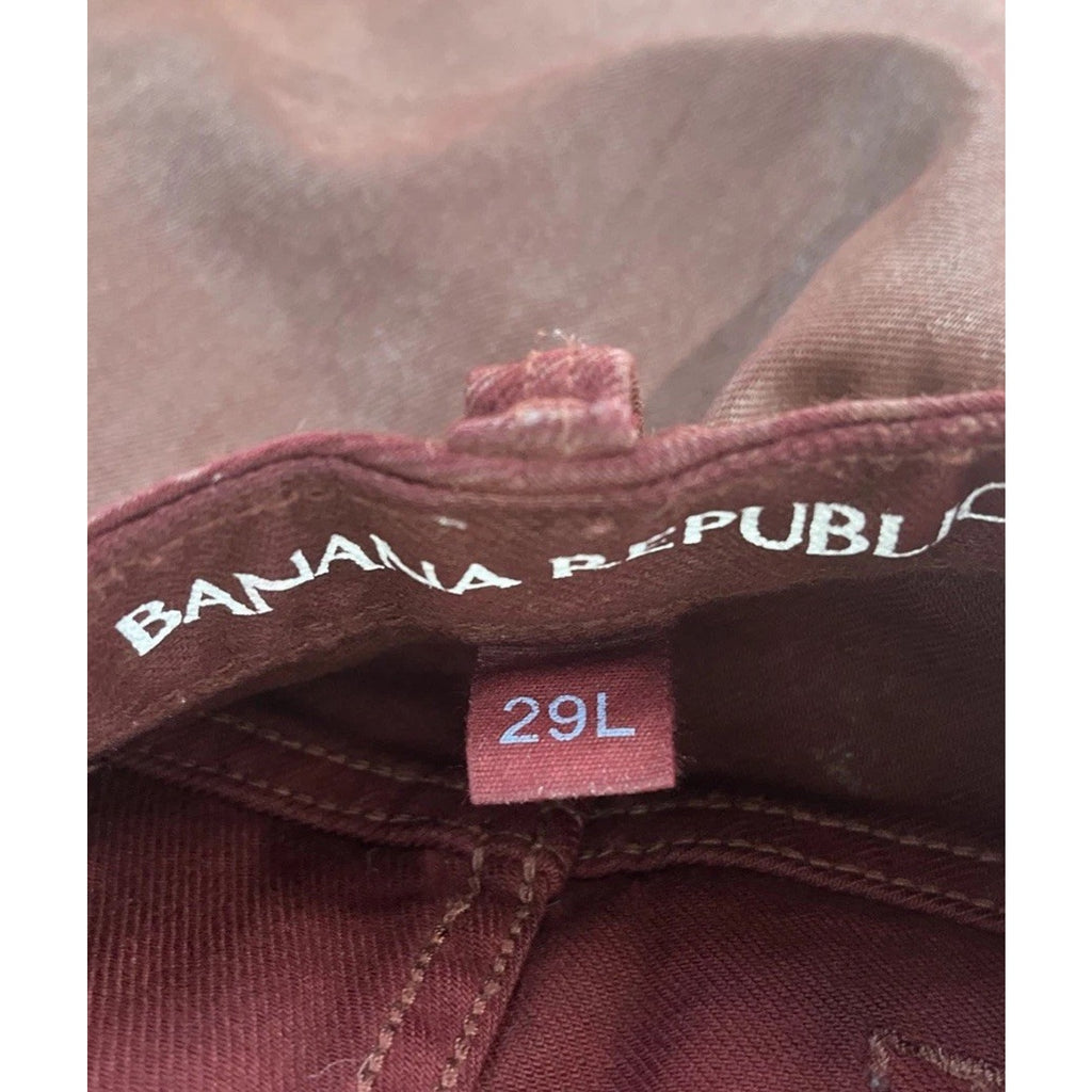 Banana Republic Women's Size 29 Long Red Coated Skinny Jeans Measured 32x32